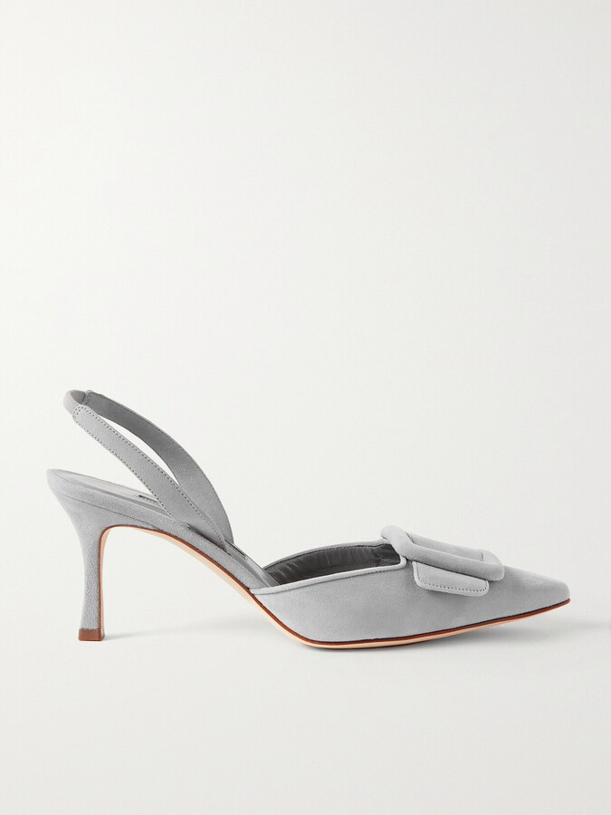 grey suede slingbacks