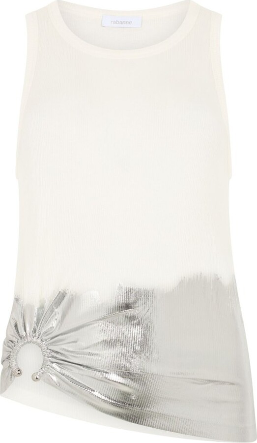 Rabanne Ruched Spray-Effect Jersey Top