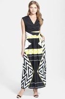 Thumbnail for your product : Ellen Tracy Print Faux Wrap Maxi Dress
