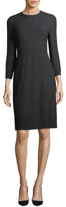 Escada 3/4-Sleeve Wool/Cotton A-Line Dress