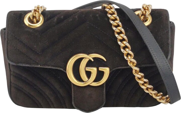 Gucci Marmont Mini Black Velvet Camera Bag
