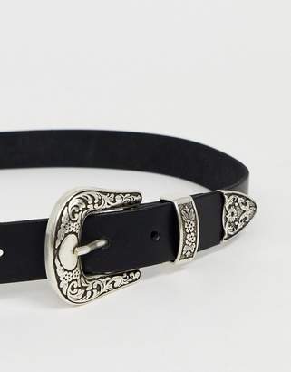 ASOS Design Leather Western Tip Waist And Hip Belt