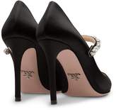 Thumbnail for your product : Prada crystal embellished high-heel pumps