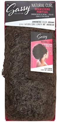 The Sassy Collection Natural Curl Off Black Auburn 16 Inch Drawstring Ponytail