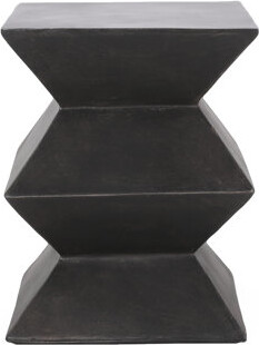 Ivy Bronx Modern Lightweight Concrete Outdoor Side Table With Geometric Design Durable And Portable For Any Living Space