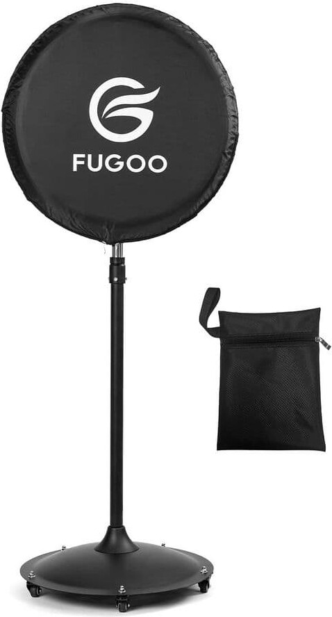 FUGOO Heavy Duty Waterproof Outdoor Fan Cover for 20 in. Pedestal/ Wall Mount Fans, Black, 420D Material, Dustproof Protection