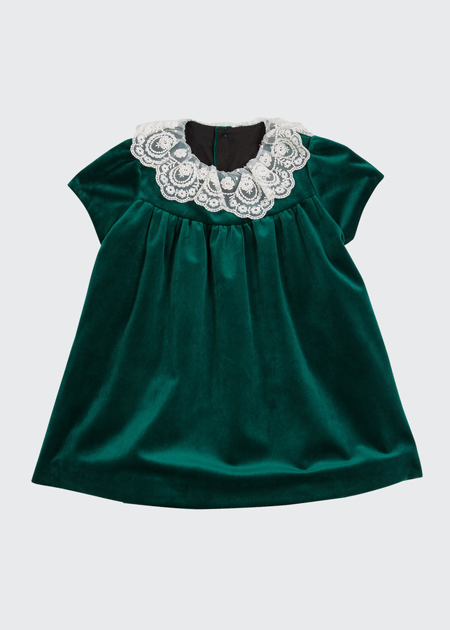 green velvet baby girl dress