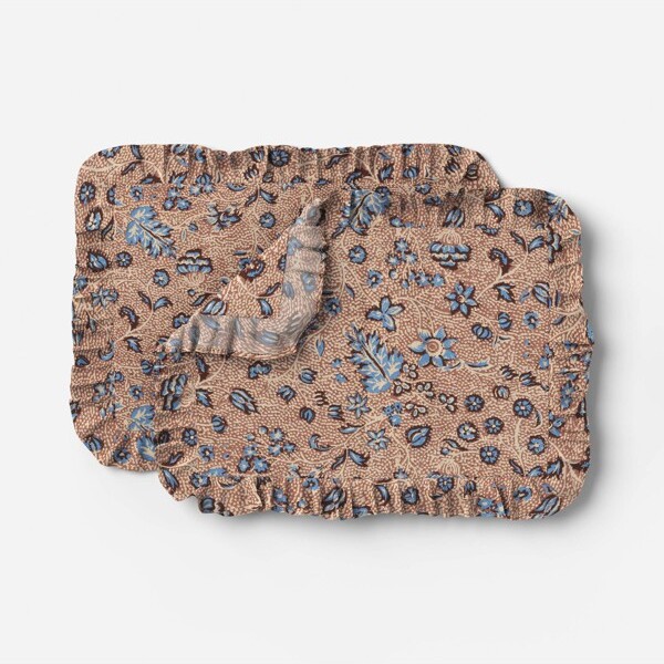 Threshold 2pkBlockPrintRufflePlacemats