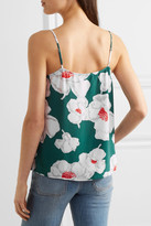 Thumbnail for your product : Equipment Layla Floral-print Washed-silk Camisole - Teal