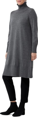 Eileen Fisher Turtleneck Long Sleeve Wool Sweater Dress