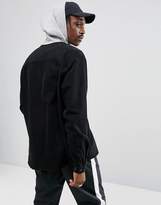 Thumbnail for your product : ASOS Design DESIGN overshirt in denim with hood-Black