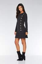 Thumbnail for your product : Quiz Grey Knit Button Detail Frill Tunic Dress