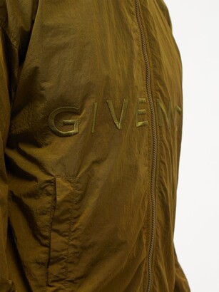 Givenchy Logo-embroidered Garment-dyed Shell Jacket - Green
