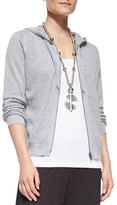 Thumbnail for your product : Eileen Fisher Mesh Hooded Zip Cardigan