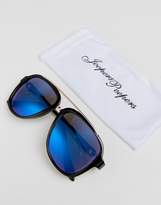 Thumbnail for your product : Jeepers Peepers metal aviator sunglasses in black/gold
