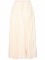 Thumbnail for your product : Max Mara Pleated Viscose Jersey Midi Skirt