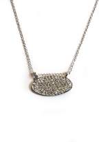 Thumbnail for your product : Lera Jewels Pave Diamond Mini Oval Necklace 14k White Gold
