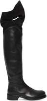 Thumbnail for your product : Ann Demeulemeester 30mm Leather & Suede Boots