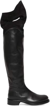 Ann Demeulemeester 30mm Leather & Suede Boots