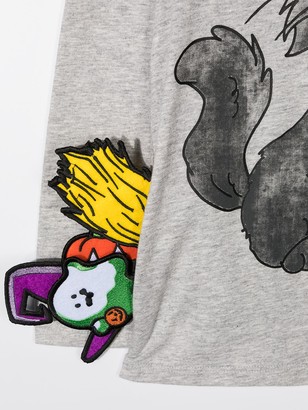 Stella McCartney Kids cat badges organic-cotton T-shirt