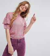 Thumbnail for your product : Monki Knitted Ruffle Short Sleeve Jumper