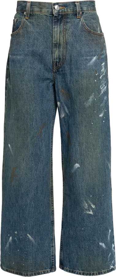 Helmut Lang Painted Wide Leg Jeans