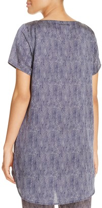 Eileen Fisher Printed Silk Boat Neck Tunic