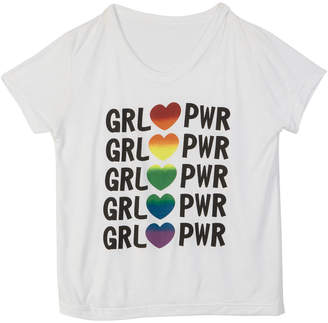 Flowers by Zoe Girl Power Rainbow Heart Graphic Tee, Size S-XL