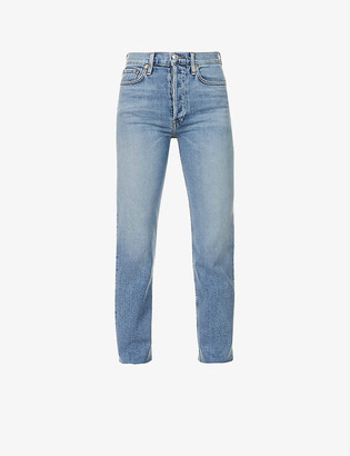 RE/DONE Stove Pipe straight-leg high-rise stretch-denim jeans