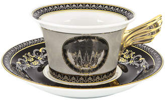 Versace Home - 25th Anniversary Medusa Silver Teacup & Saucer - Limited Edition