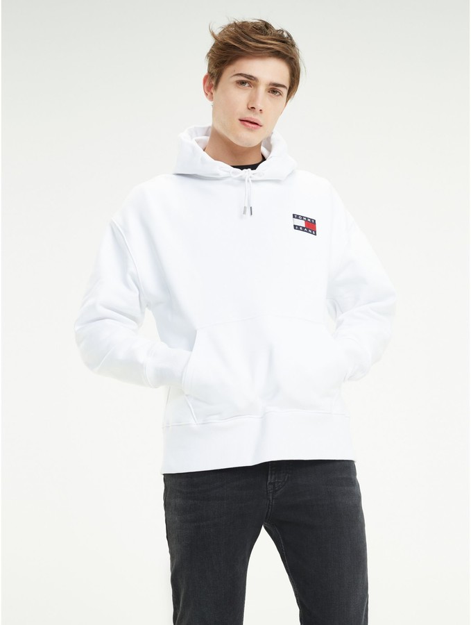 Tommy badge organic cotton hoody Clearance