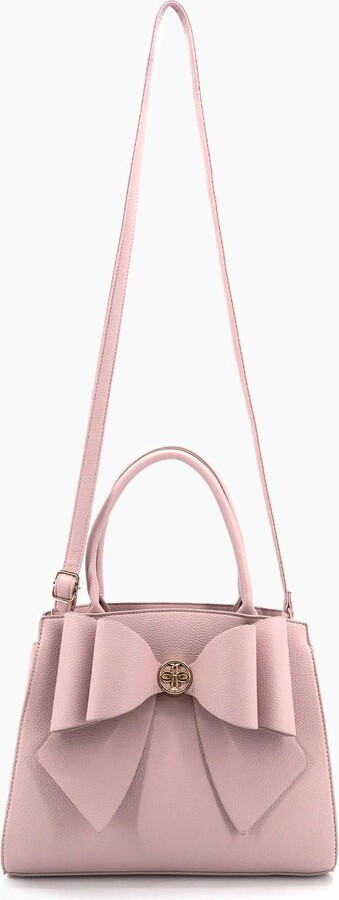Like Dreams Women's Park Bow Vegan Satchel Crossbody Bag In Blush