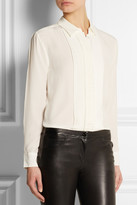 Thumbnail for your product : Equipment Brad pintucked washed-silk shirt