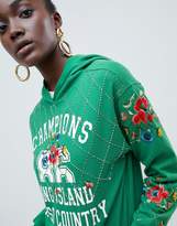 Thumbnail for your product : ASOS Design DESIGN hoodie with embroidery and embellishment