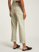 Thumbnail for your product : Gucci 80s Fit Stone Bleach Washed Straight Leg Jeans - Womens - Light Blue