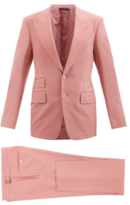 Tom Ford Shelton Single-breasted Canvas Suit - Pink - ShopStyle