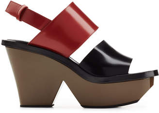 Marni Colorblock Leather Platform Sandals