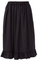 Thumbnail for your product : COMME DES GARÇONS GIRL Ruffled Tropical Wool Midi Skirt - Navy