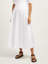 Thumbnail for your product : Gabriela Hearst Corrales Corset-waist Cotton Poplin Midi Skirt - Womens - White