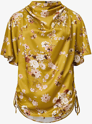 AllSaints Womens Armada Deep Ye Leslie Floral-Print Viscose and Silk-Blend Top 10