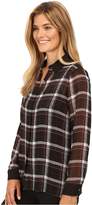 Thumbnail for your product : Vince Camuto Long Sleeve Harbor Plaid Button Front Blouse