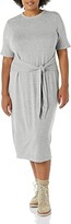 Thumbnail for your product : Amazon Essentials Women's Supersoft Terry Short-Sleeve Crewneck Tie-Front Midi Dress (Previously Daily Ritual)