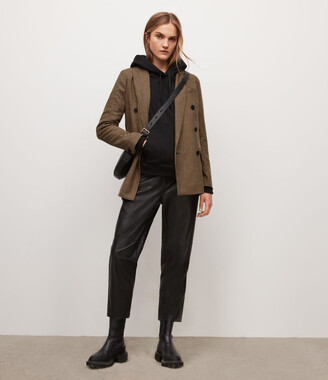AllSaints Astrid Puppytooth Blazer | Size 2 | Brown Black