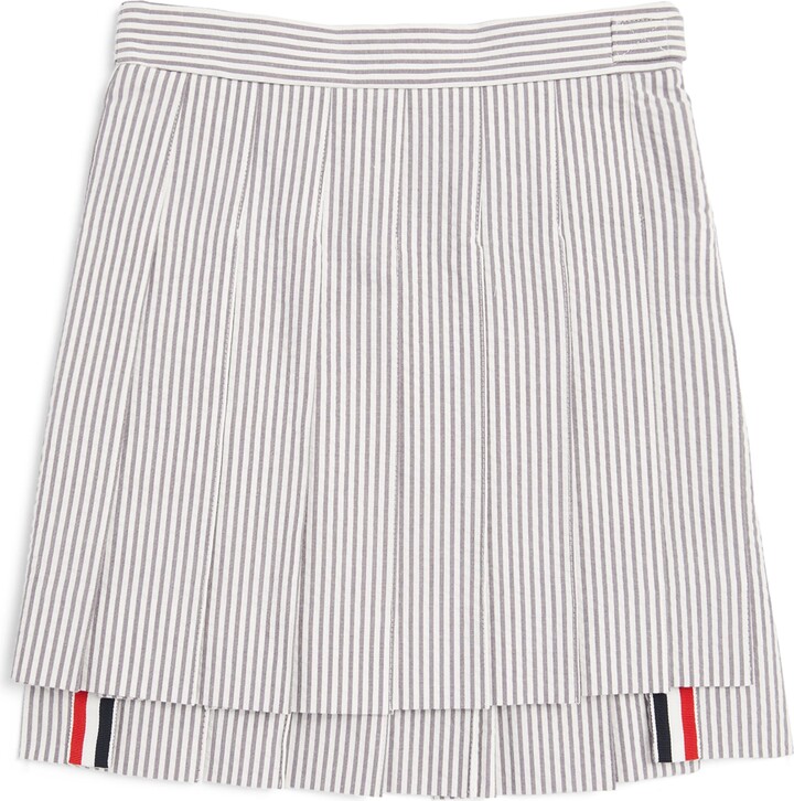 Thom Browne Kids Striped Pleated Skirt