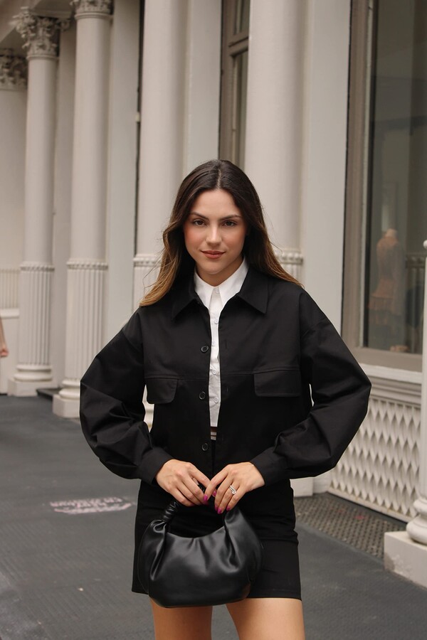 The Drop Women's Black Collared Bomber Jacket by yayisvc ShopStyle