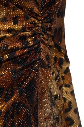 Versace Printed Jersey Mini Dress W/ Crystals