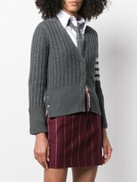 Thumbnail for your product : Thom Browne 4-Bar baby cable cashmere cardigan
