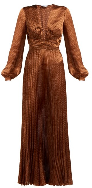 brown and white dress