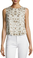 Thumbnail for your product : Haute Hippie Sleeveless Embellished Silk Tank, Antique