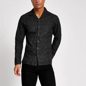 Black leopard shirt mens clearance